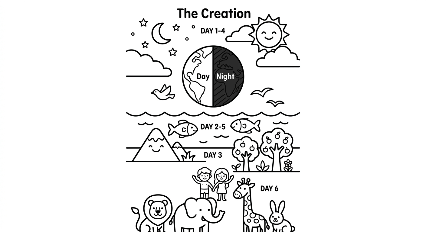 Dibujo para colorear: La Creación