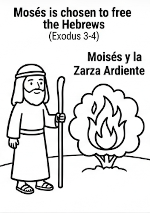 Dibujo para colorear: Moisés es elegido para libertar a los hebreos