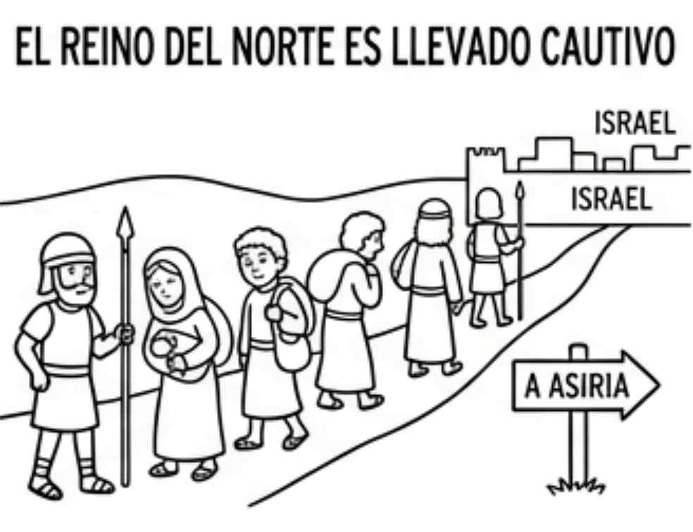 Dibujo para colorear: El reino del norte es llevado cautivo