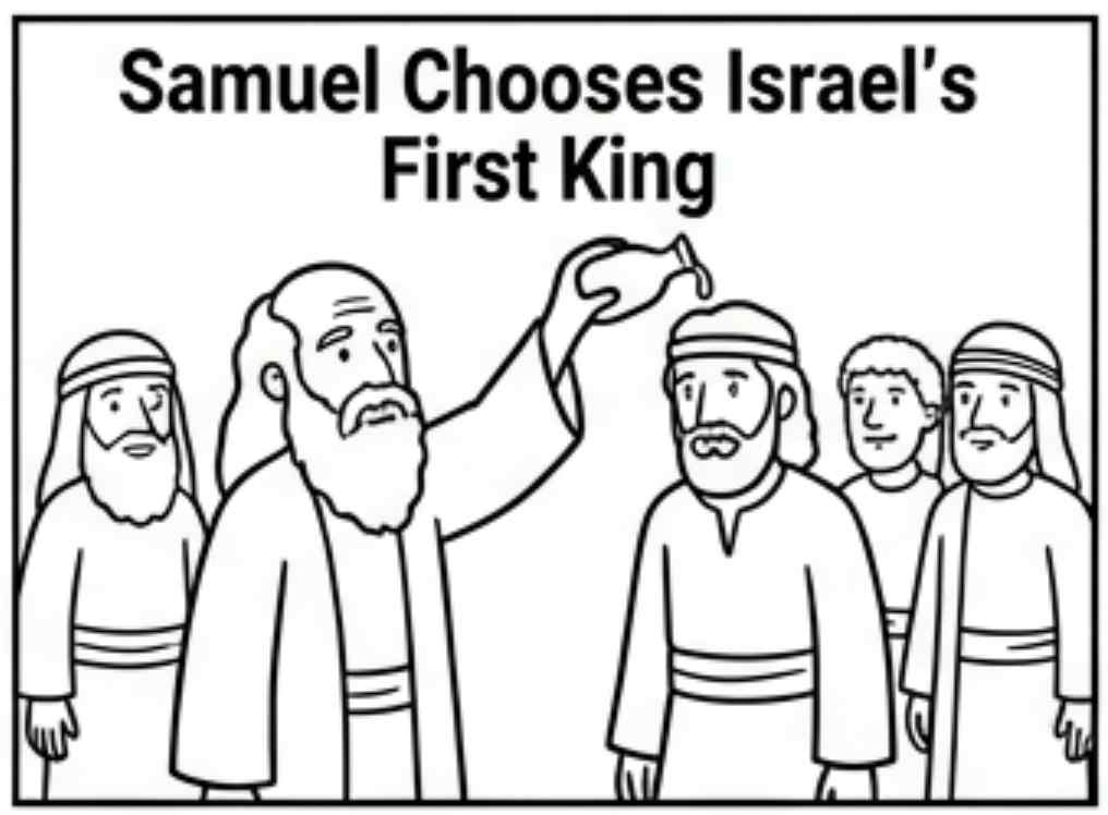 Dibujo para colorear: Samuel elige al primer rey de Israel