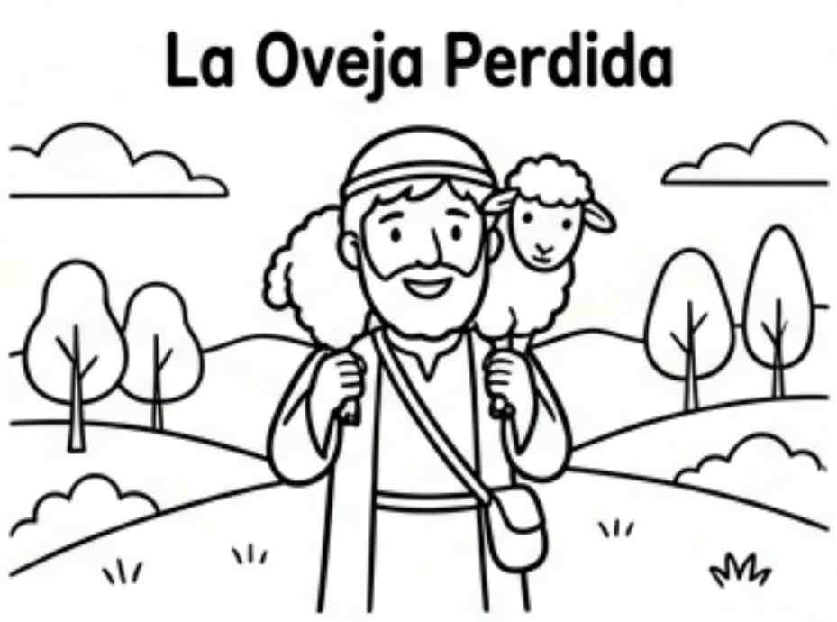 Dibujo para colorear: La oveja perdida