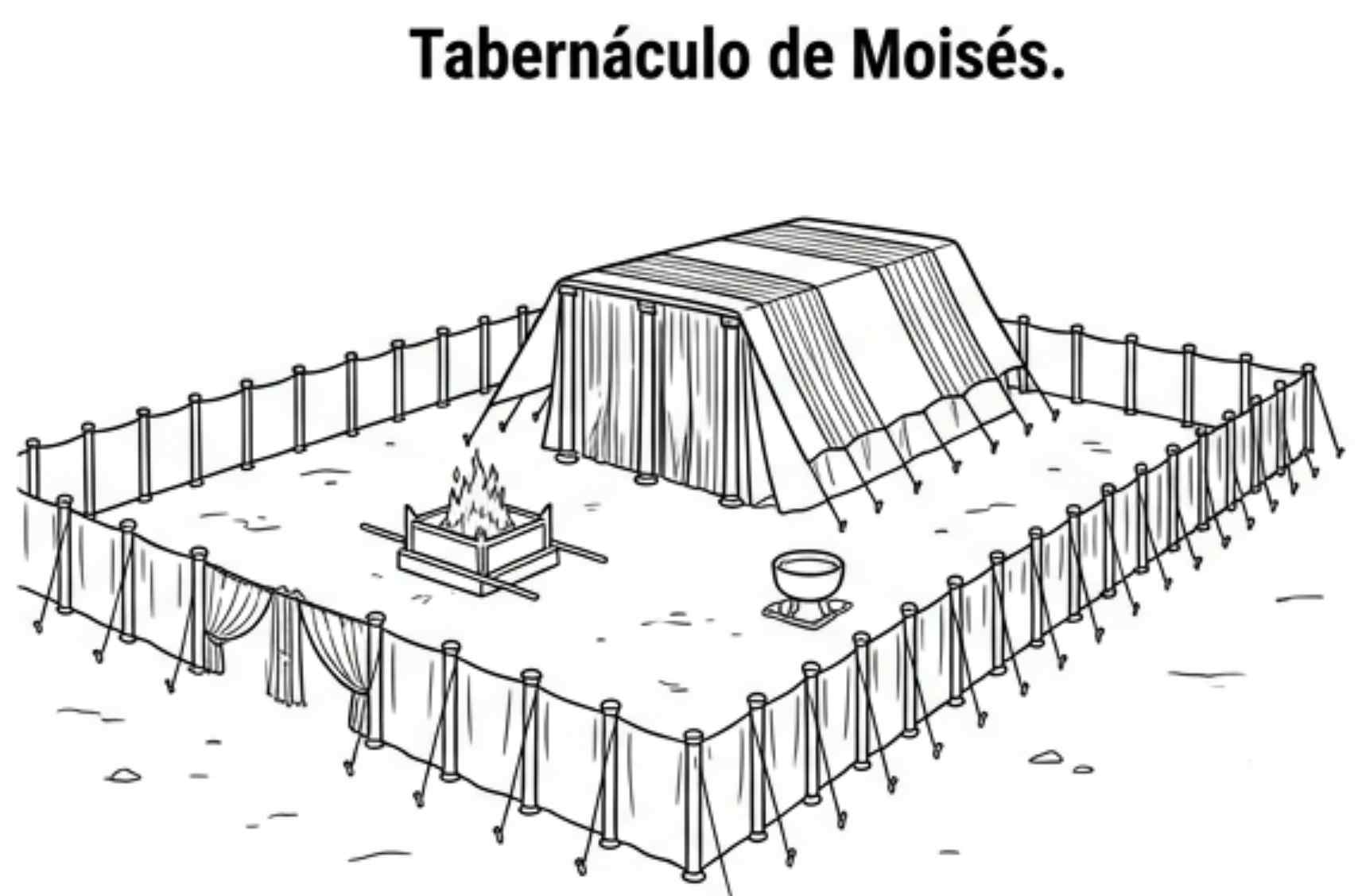 Dibujo para colorear: El Tabernáculo de Moisés