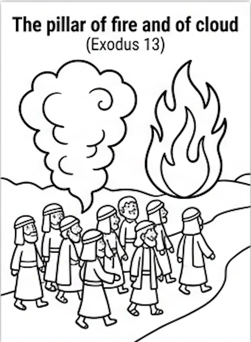 Dibujo para colorear: La columna de fuego y de nube