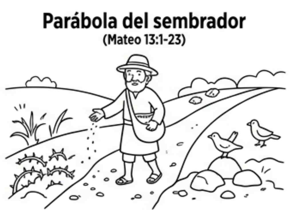 Dibujo para colorear: Parábola del sembrador