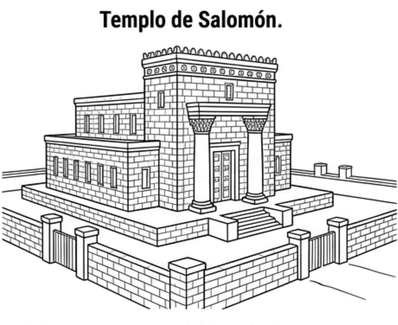 Dibujo para colorear: El templo de Salomón