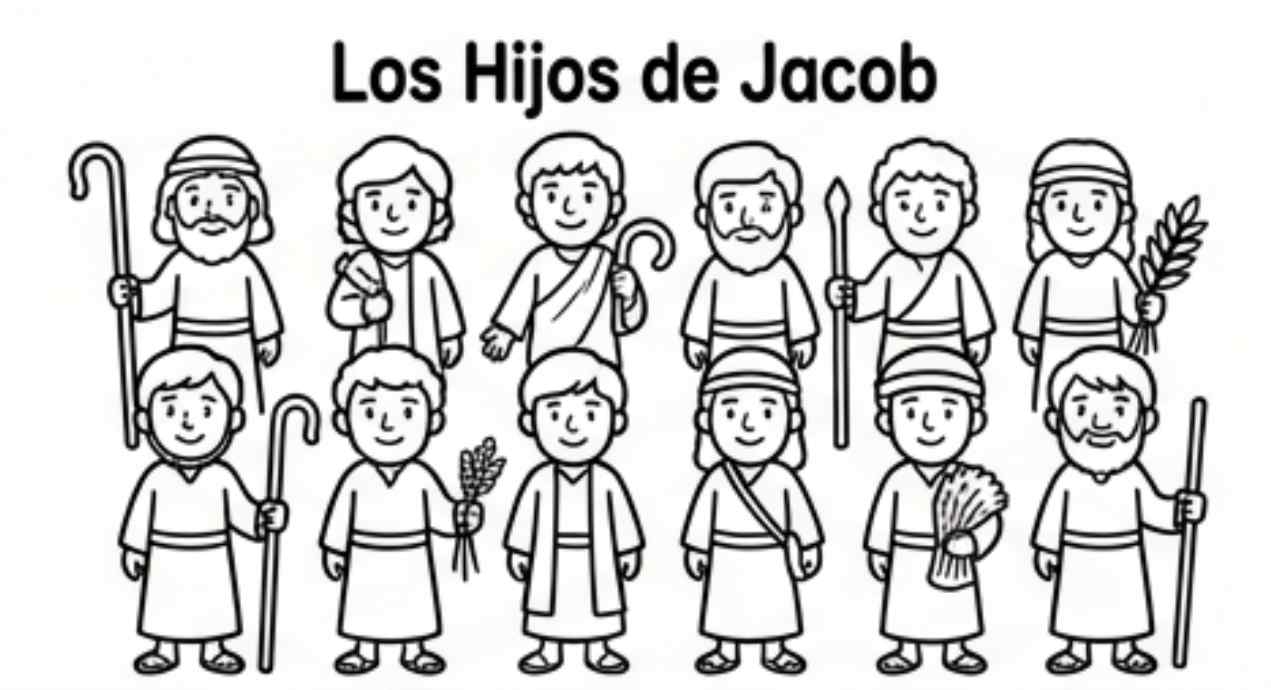 Dibujo para colorear: Los hijos de Jacob