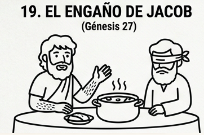 Dibujo para colorear: El engaño de Jacob